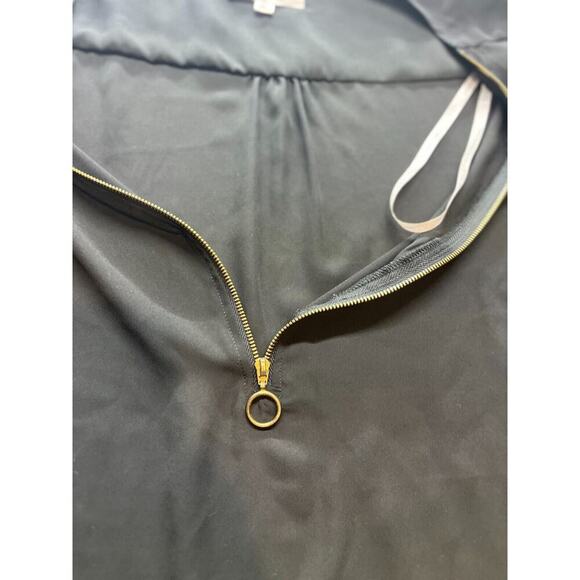 Nanette Lepore Black Top Tunic Blouse Size 2X Zipper V-Neck Long Sleeve - Picture 3 of 5